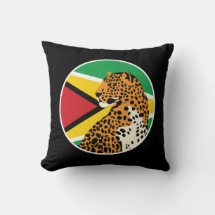 Guyana Jaguar Guyanese National Animal Flag Cushion