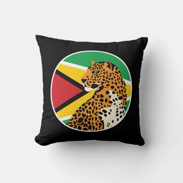 Guyana Jaguar Guyanese National Animal Flag Cushion (Front)