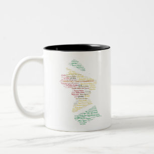 Guyana Map with Districts Two-Tone Coffee Mug