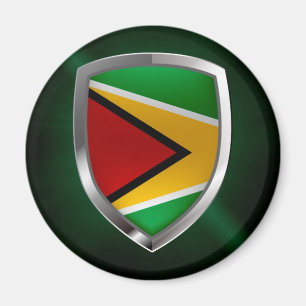Guyana Mettalic Emblem Magnet