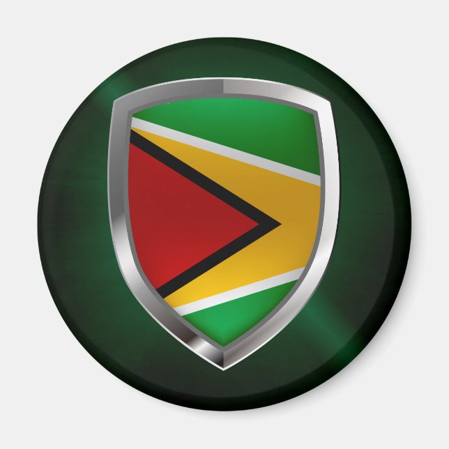 Guyana Mettalic Emblem Magnet (Front)