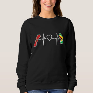 Guyana Morocco Flag Guyanese Moroccan Heartbeat Sweatshirt