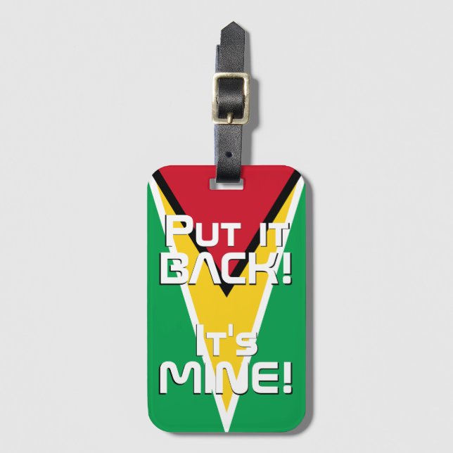 Guyana National Flag Funny Patriotic Luggage Tag (Front Vertical)