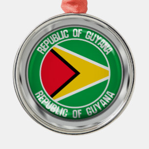 Guyana Round Emblem Metal Ornament