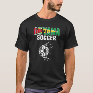 Guyana Soccer Ball In Net Guyanese Football Suppo T-Shirt