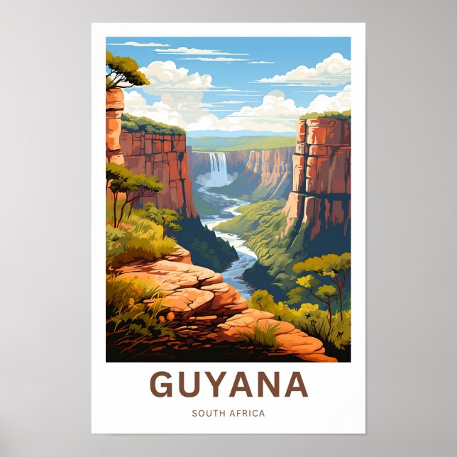 Guyana South Africa Travel Print (Front)