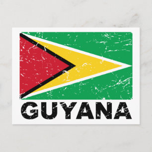Guyana Vintage Flag Postcard