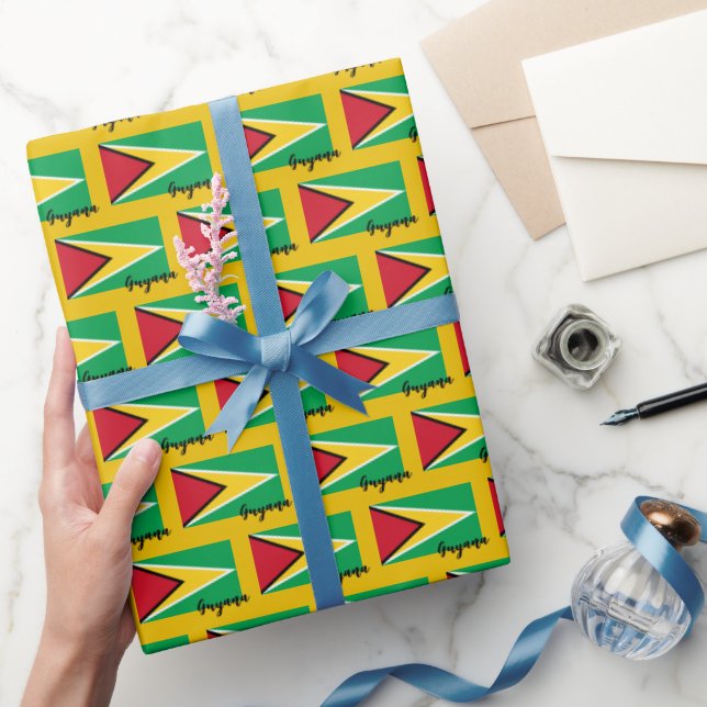 Guyana Wrapping Paper, Guyana Flag patriotic Paper (Gifting)