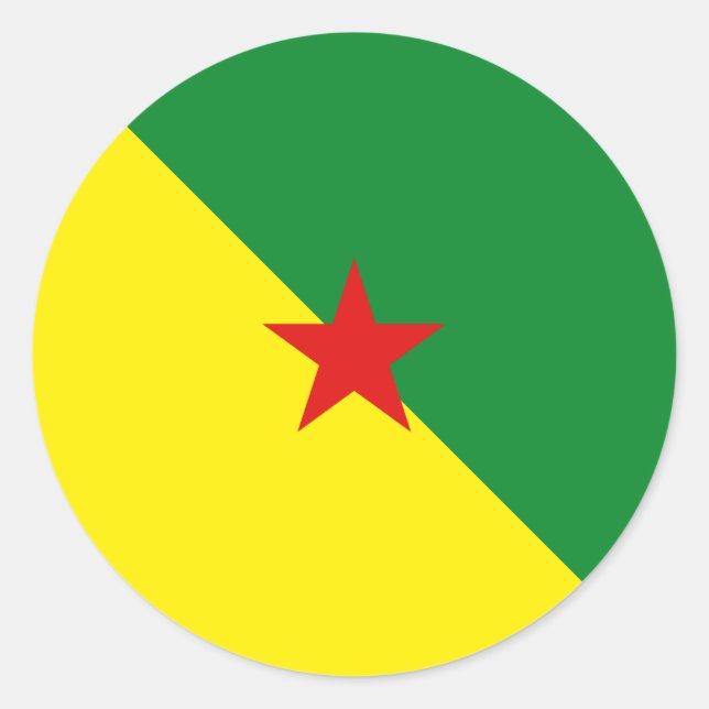 Guyane Fisheye Flag Sticker (Front)
