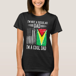 Guyanese American Flag Guyana Root Dad T-Shirt