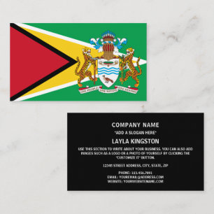 Guyanese Flag & Coat of Arms, Flag of Guyana Business Card