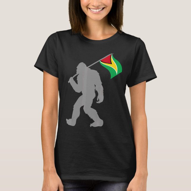 Guyanese Flag On Guyana Flag T-Shirt (Front)