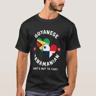 Guyanese Panamanian What's Not To Love Heart Flags T-Shirt