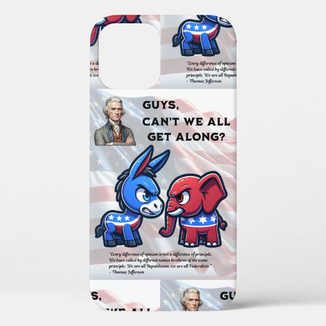 Guys Can't We All Get Along Election Design Case-Mate iPhone Case (Back)