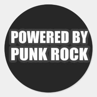 guys girls POWERED BY PUNK ROCK music Classic Round Sticker