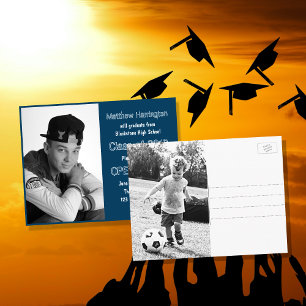 Guys High School Graduation Photo Invitations
