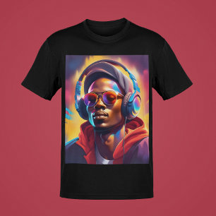 Guy's Music Portrait Cool Swag Young Guys Style  T-Shirt