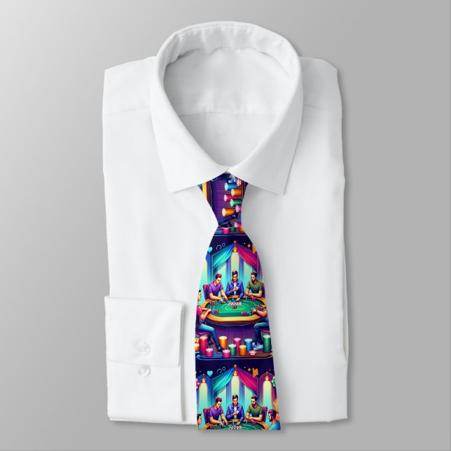 Guys Playing Cards Poker Game Tie (Tied)