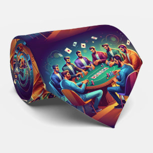 Guys Playing Cards Poker Game Tie