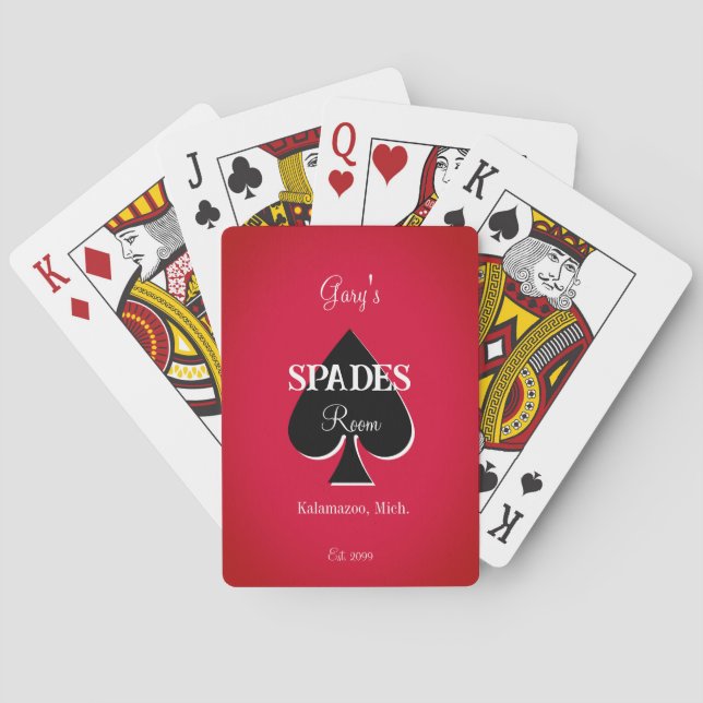 Guy's Spades Card Game Room Playing Cards (Back)
