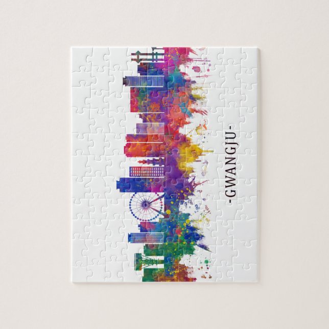 Gwangju South Korea Skyline Jigsaw Puzzle (Vertical)