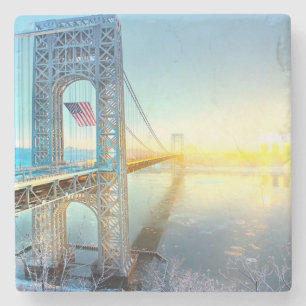 GWB connecting Fort Lee NJ and Manhattan NYPlus Stone Coaster