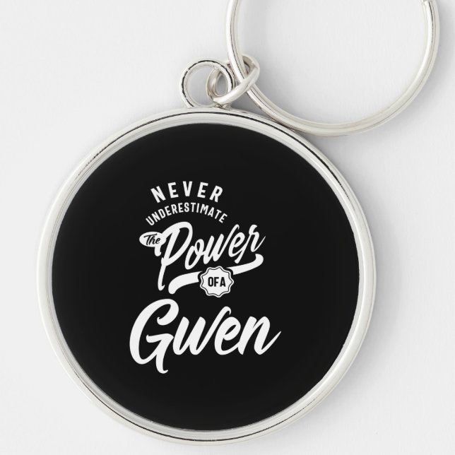 Gwen Personalised Name Birthday Gift Key Ring (Front)