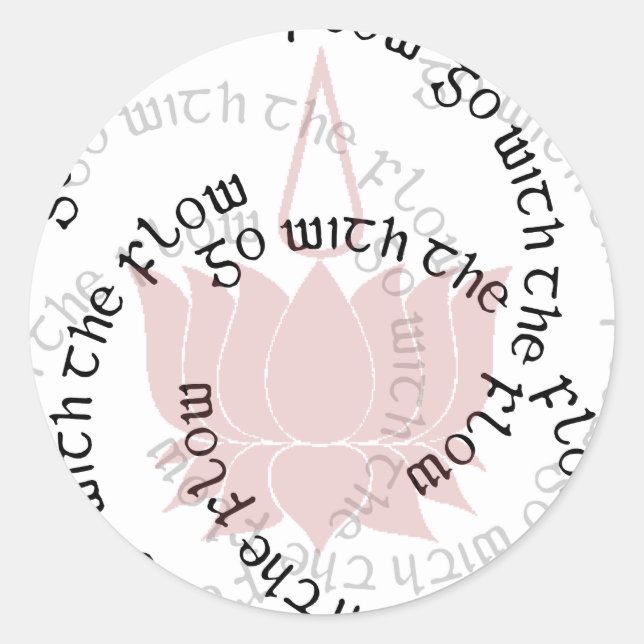 GWF Lotus Typographic Classic Round Sticker (Front)