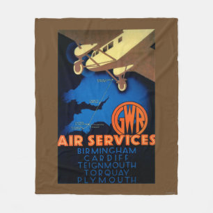 GWR Air Services Vintage PosterEurope Fleece Blanket