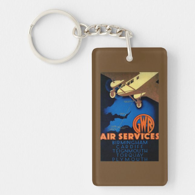 GWR Air Services Vintage PosterEurope Key Ring (Front)