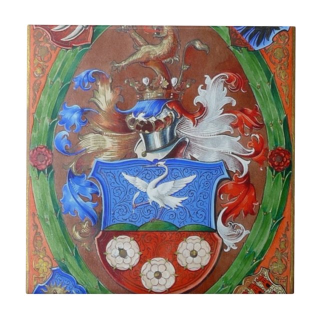 Gyarfas coat of arms ceramic tile (Front)