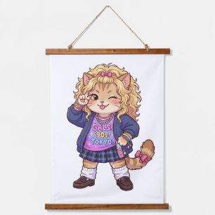"gyaru" style that was popular in Japan in the 90s Hanging Tapestry