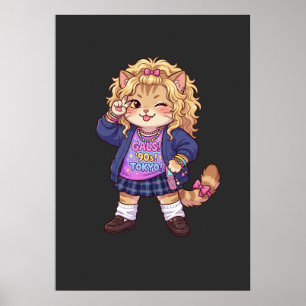 "gyaru" style that was popular in Japan in the 90s Poster