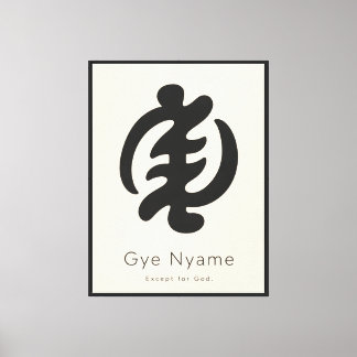 Gye Nyame Adinkra Symbol | Minimalist African Heri Canvas Print