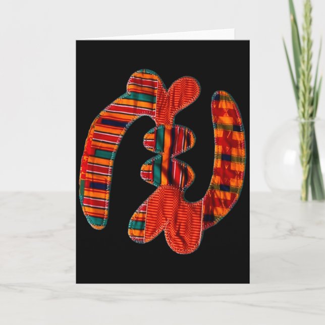 Gye Nyame - African Kente Cloth Symbol Ghana  Card (Front)