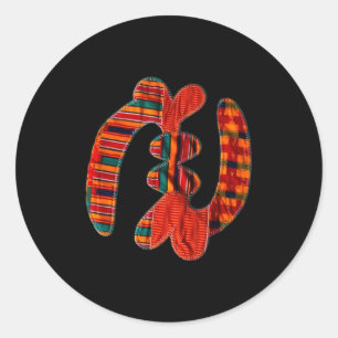 Gye Nyame - African Kente Cloth Symbol Ghana  Classic Round Sticker