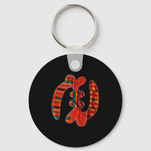 Gye Nyame - African Kente Cloth Symbol Ghana  Key Ring