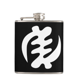 Gye Nyame God is Supreme Adinkra Symbol Hip Flask