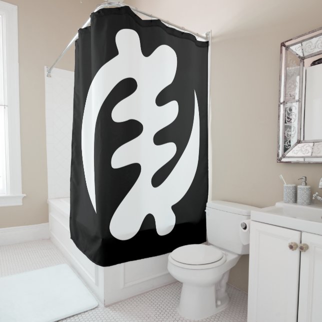 Gye Nyame | God is Supreme Adinkra Symbol Shower Curtain (In Situ)