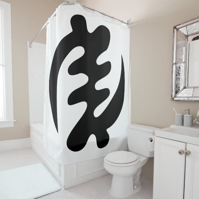 Gye Nyame | God is Supreme Adinkra Symbol Shower Curtain (In Situ)