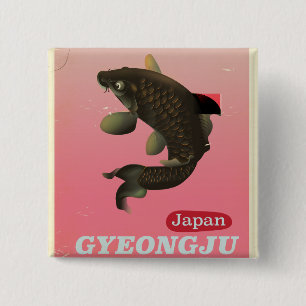 Gyeongju Korea vintage style travel poster 15 Cm Square Badge