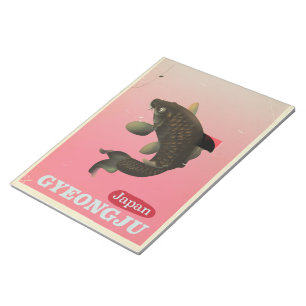 Gyeongju Korea vintage style travel poster Notepad