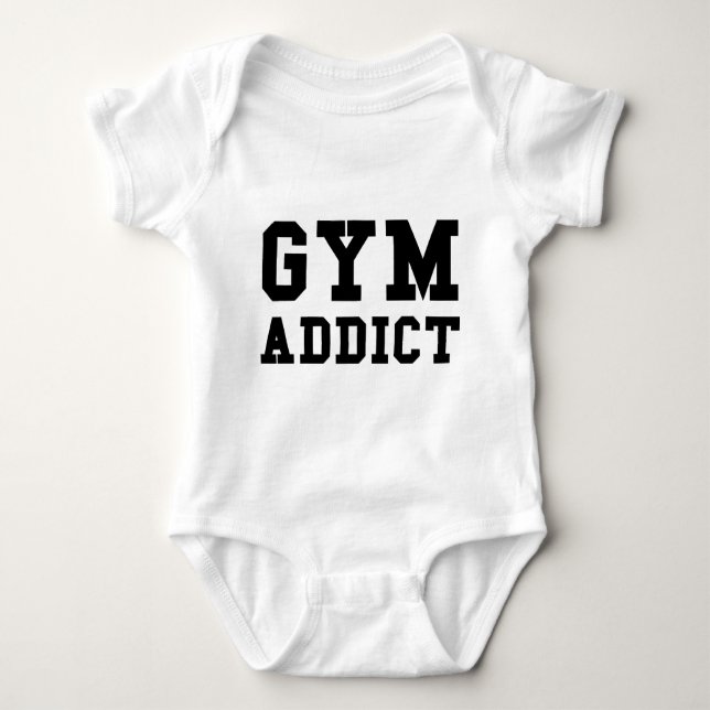 GYM ADDICT BABY BODYSUIT (Front)