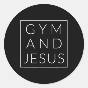 Gym And Jesus1 Classic Round Sticker