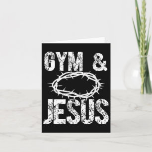 Gym And Jesus Christian Bodybuilder Religious Body Card