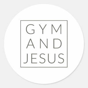 Gym And Jesus Classic Round Sticker