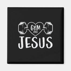 Gym And Jesus Gym Fitness Lifting Weights Body Bui Magnet