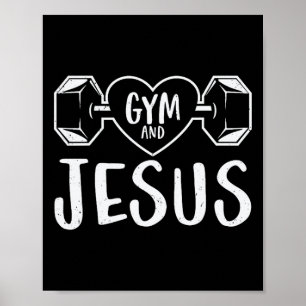 Gym And Jesus Gym Fitness Lifting Weights Body Bui Poster
