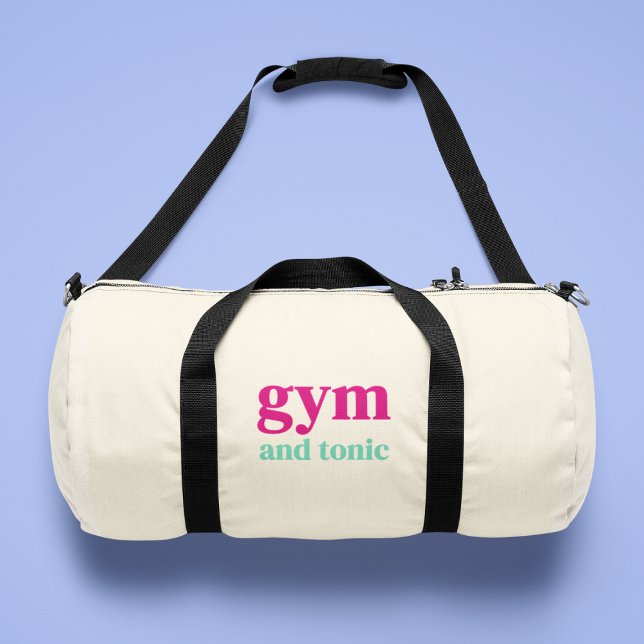 Gym and Tonic Quote Art Duffle Bag (Creator Uploaded)