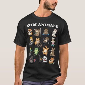 Gym Animals Cute Workout Funny Fitness Zoo T-Shirt